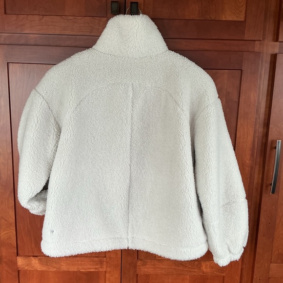 Lululemon Cinchable Fleece Zip-Up Teddy Outdoor Jacket White Opal Sz 10 LW3FBIS - Picture 2 of 11